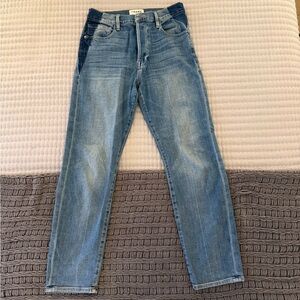 Frame Denim Women’s Two-Tone Light Blue Slim Straight Jeans